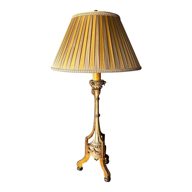 Antique Florentine Candlestick Lamp For Sale