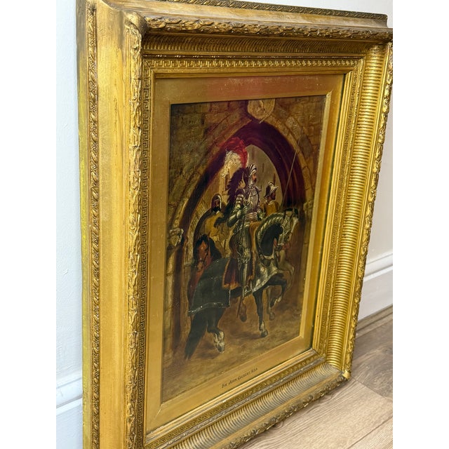 Wood 19th-Century British Victorian Renaissance Knight Equestrian Oil Painting, Circle of Sir John Gilbert Ra For Sale - Image 7 of 18