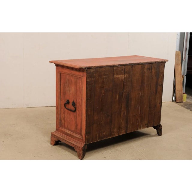 19th Century Antique Italian Commode in Muted Red Hues For Sale In Atlanta - Image 6 of 11