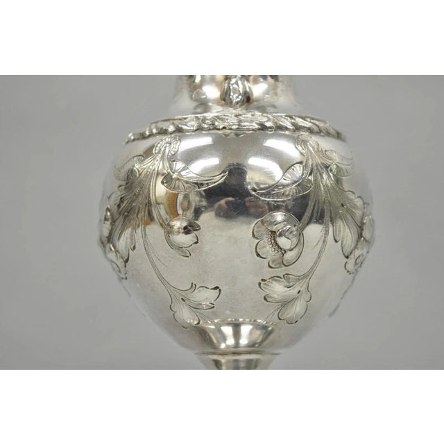 Metal Antique Art Nouveau Rogers Smith Silver Plated Swan Coffee Creamer Small Tea Pot For Sale - Image 7 of 12