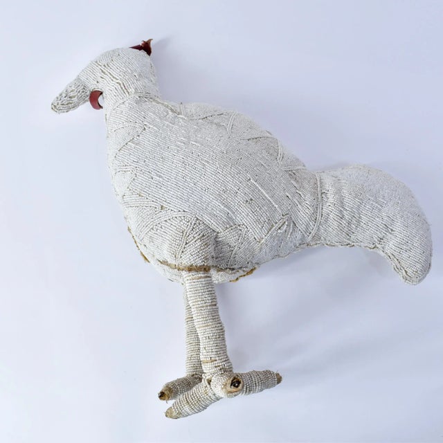 Vintage African White Beaded Chicken Nigeria For Sale - Image 15 of 16