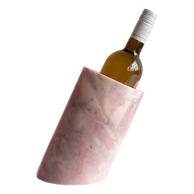Pink Marble Angled Wine Cooler from Kiwano Concept For Sale