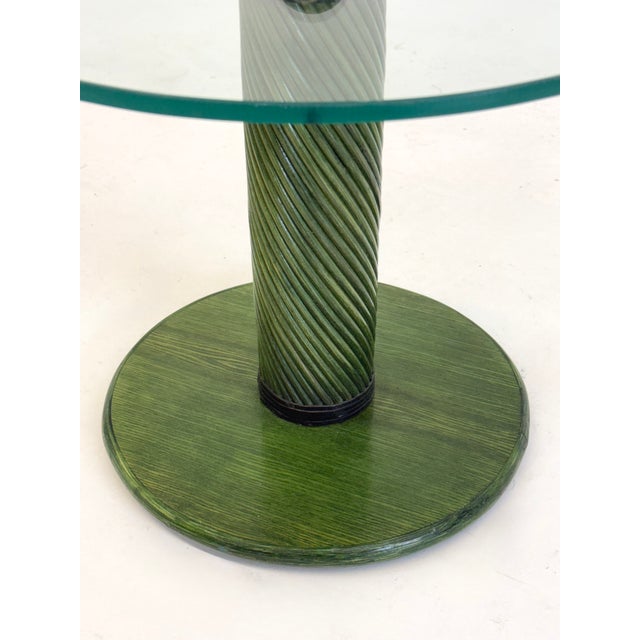 These Italian side tables from the 1970s combine natural materials with an airy, elegant design. The bamboo base creates a...