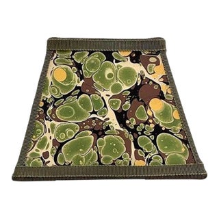 Square Green Marbled Paper Chandelier Shade - 3”x4”x4” For Sale