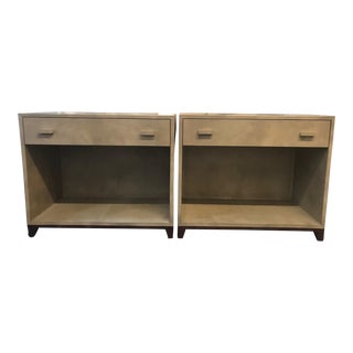 Goat Parchment Side Tables - a Pair For Sale
