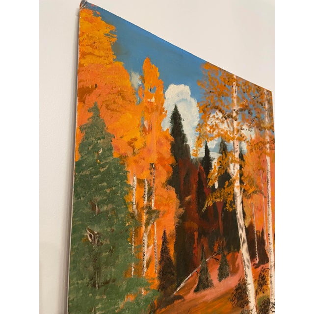 Traditional Fall Landscape Still Life Original Oil Painting on Canvas Board For Sale - Image 10 of 12