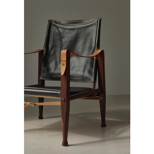 Safari Lounge Chairs in Black Leather and Ash attributed to Kaare Klint for Rud. Rasmussen, 1950s, Set of 2 For Sale - Image 16 of 18