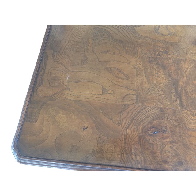 Vintage Hekman Queen Anne Walnut Burl Lowboy Dresser Chest Console Entry Table For Sale - Image 14 of 17
