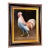 Vintage Rooster Portrait Oil Transfer Painting in Embossed Ebonized Gold Gallery Frame - Signed For Sale