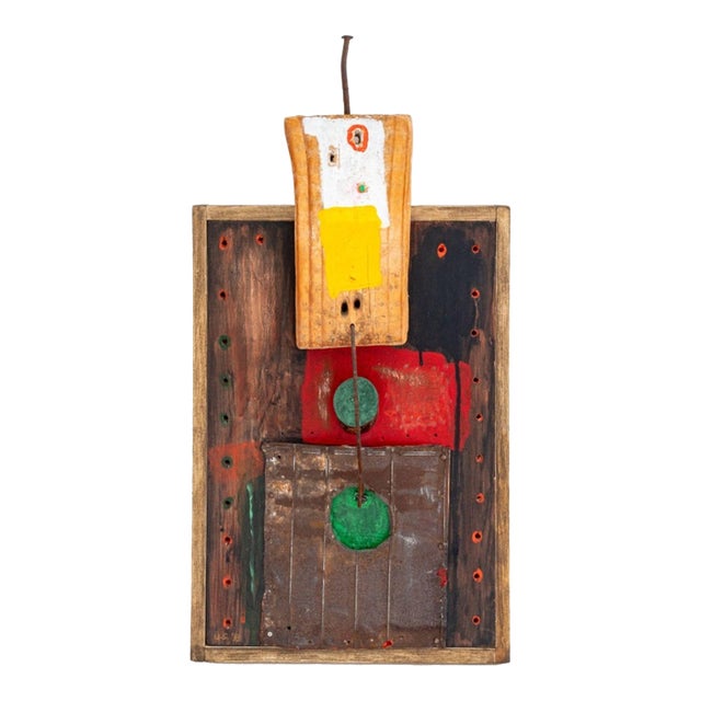 Uri Shulevitz Painted Wood Assemblage Sculpture For Sale