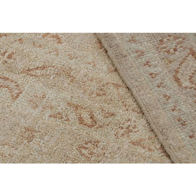 Textile Rug & Kilim’s Oushak Style Rug in Beige-Brown With Floral Patterns For Sale - Image 7 of 7
