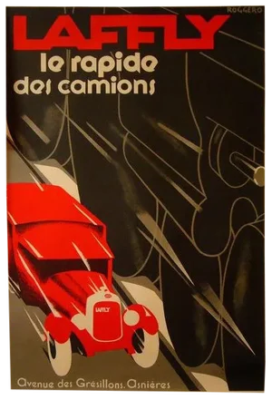1980s Original French Art Deco Poster - Laffly - Le Rapide Des Camions - Roggero (After)
