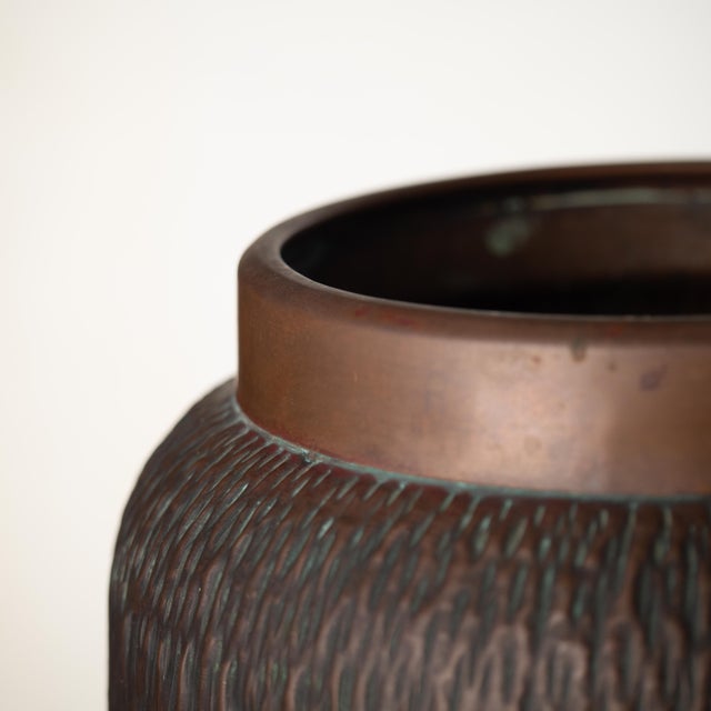 Vintage Brutalist Hammered Copper Umbrella Stand, 1970s For Sale - Image 12 of 18