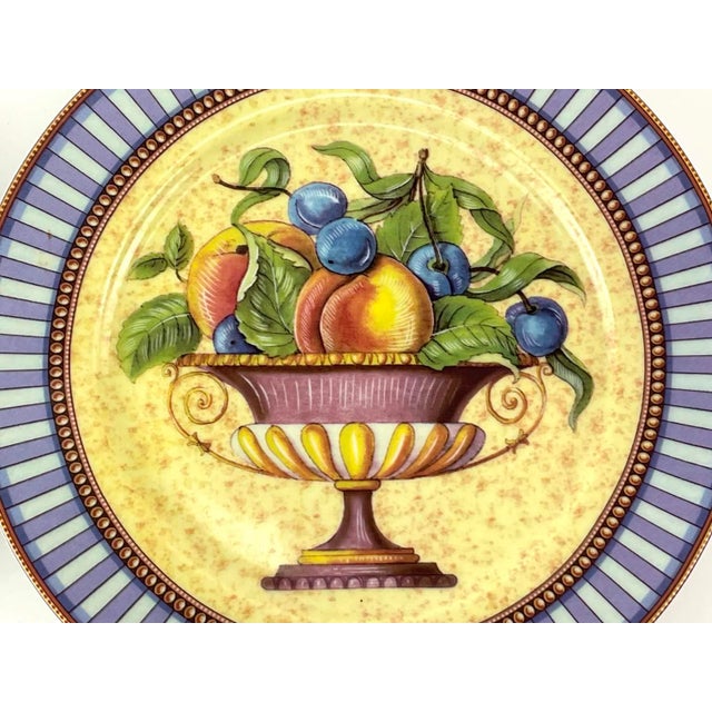 Yellow Email De Limoges (Enamel of Limoges) Porcelain Plates From The"Renaissance" Collection by I. Godinger For Sale - Image 8 of 9