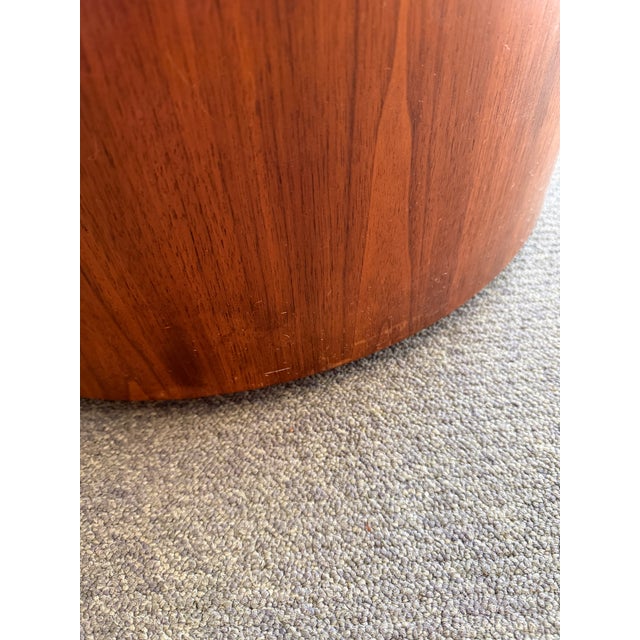 West Elm Drum Shaped Storage Ottoman, Light Taupe For Sale - Image 10 of 12