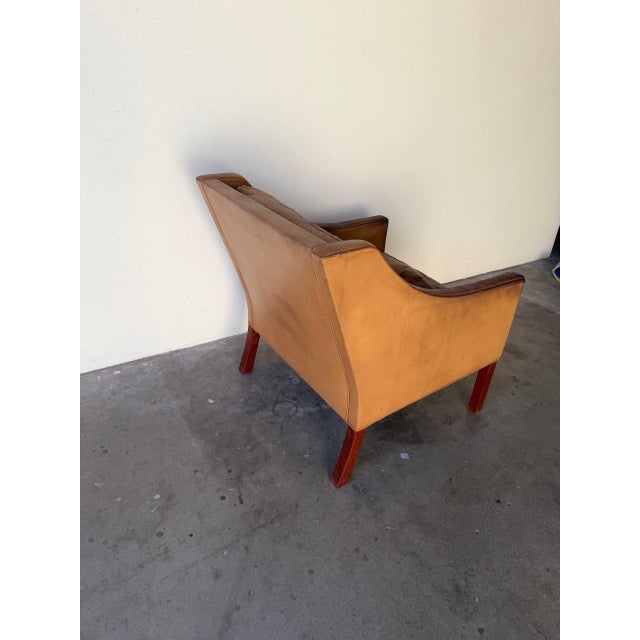 Frederica Stolefabrik Original Børge Mogensen Leather Armchair – Vintage Danish Mid Century Lounge Chair – Fredericia Stolefabrik 1960s For Sale - Image 4 of 9