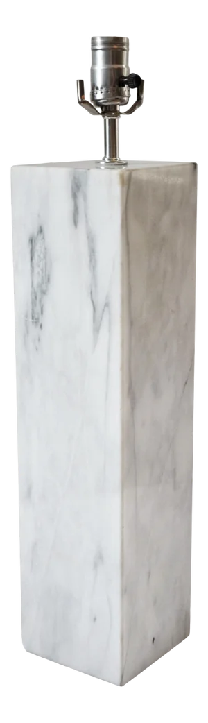 Modernist White Carrara Marble Table Lamp, in the Manner of Walter Von Nessen