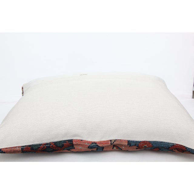 Textile Handwoven Vintage Caucasian Sumak Pillow Cover -16'' X 24'' For Sale - Image 7 of 7