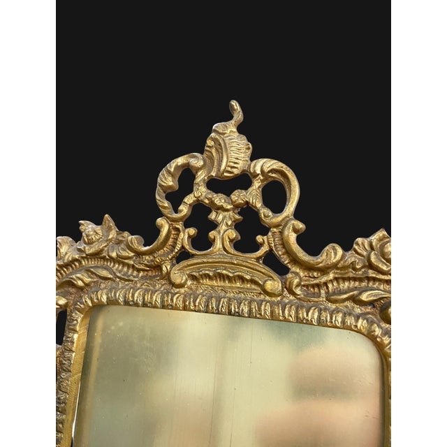 French Rococo Gilt Bronze Photo Frame, 1800s For Sale - Image 9 of 14