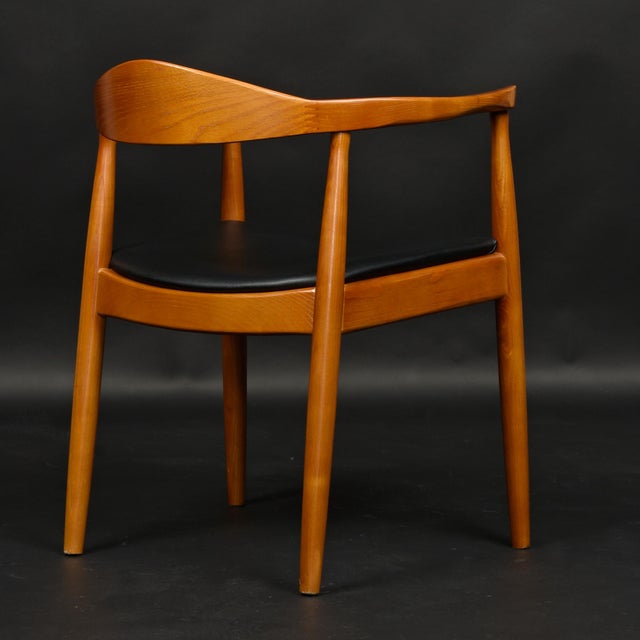 1960s Mid-Century Modern Oak Round Chair in the Style of Hans Wegner For Sale - Image 5 of 12
