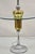 Vintage 1970s Mid Century Modern Space Age Atomic Era Chrome Brass and Glass Side Table Floor Lamp. Circa Mid 20th...