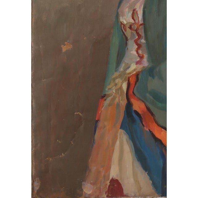 1960s Vintage Oil Painting: Ukrainian Woman Portrait, Sokolovsky 1960s 88-60 For Sale - Image 5 of 6