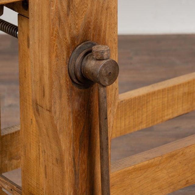 Antique Rustic French Carpenter's Workbench Console Table For Sale - Image 12 of 15