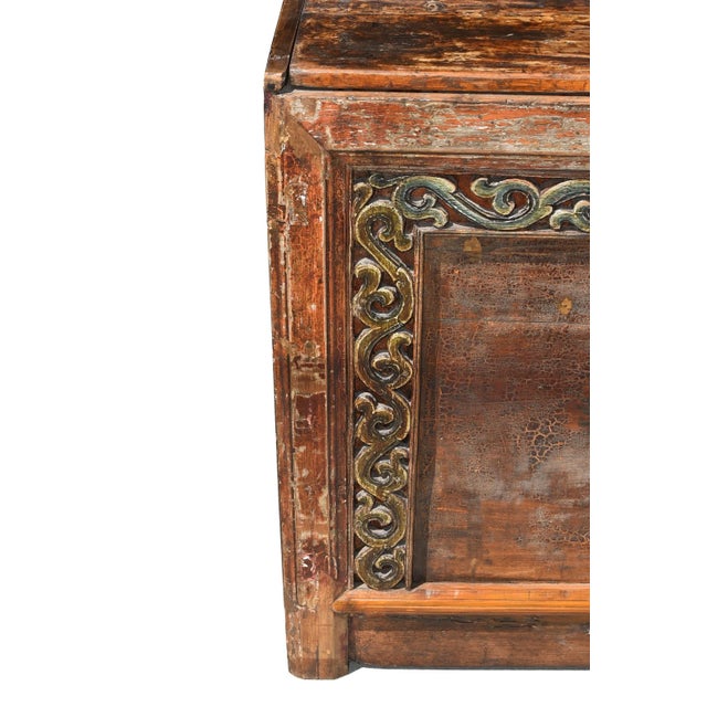 Early 19th Century Mongolian Chest With Foo Dogs Hand Painted All Original For Sale - Image 10 of 16