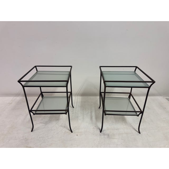 French Two-Tier Side Tables in Wrought Iron, 1970s, Set of 2 For Sale - Image 3 of 14