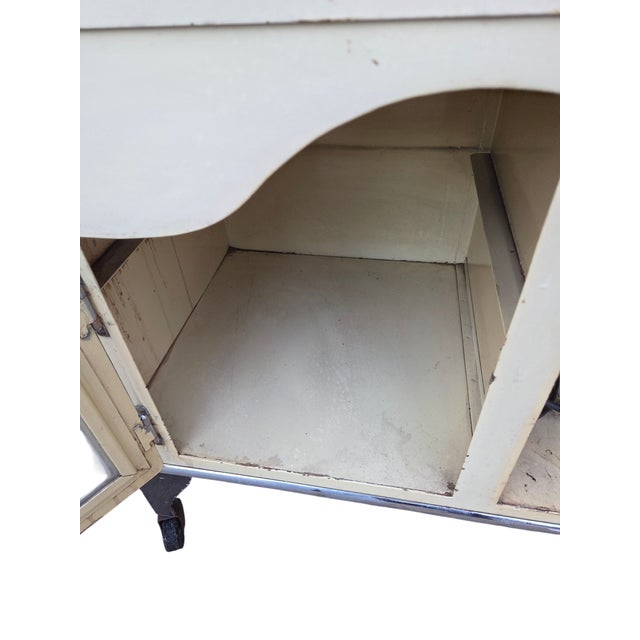 Metal Antique Industrial Art Deco Doctors Dental Cabinet Curio Metal Hutch Apothecary ! For Sale - Image 7 of 18