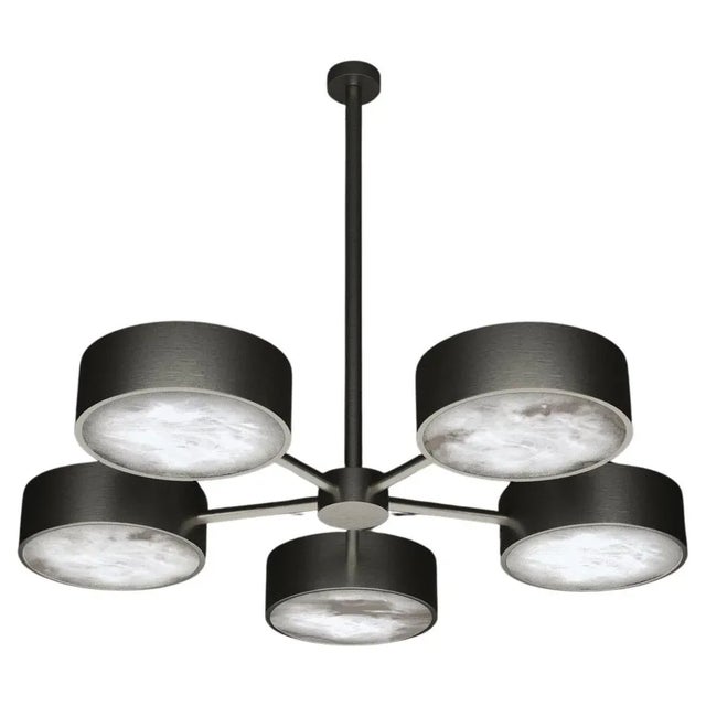 Chaos Brushed Black Metal Chandelier by Alabastro Italiano For Sale - Image 6 of 6