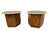 Lane Furniture Mid-Century Modern Lane Acclaim Round Walnut Side Tables - Set of 2 - Refinished For Sale - Image 4 of 8