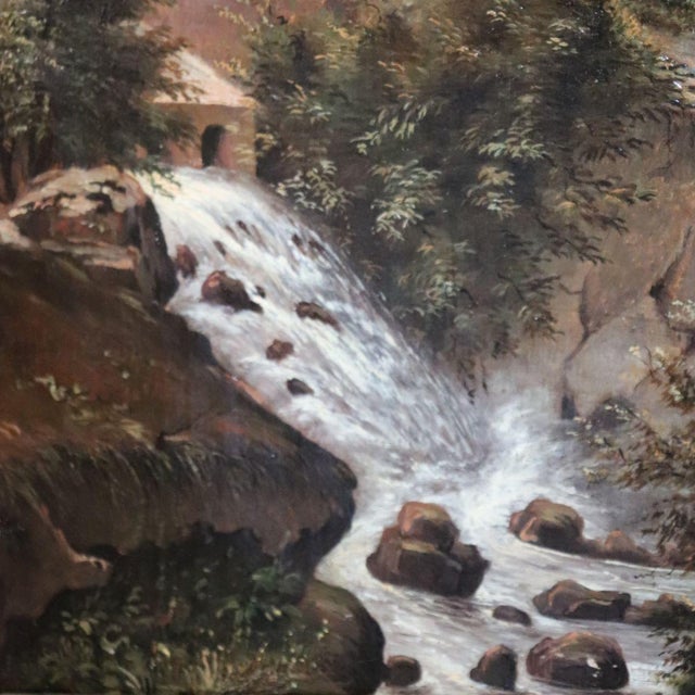 M.G., Landscape with Castle, 18th Century, Oil Painting on Canvas, Framed For Sale - Image 7 of 18