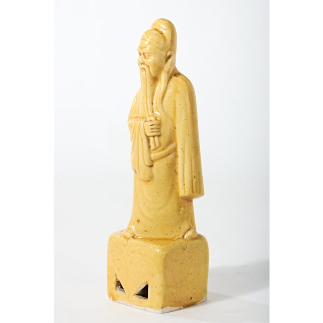 Mid 20th Century Chinese Wise Man Ceramic Figurine For Sale - Image 15 of 18