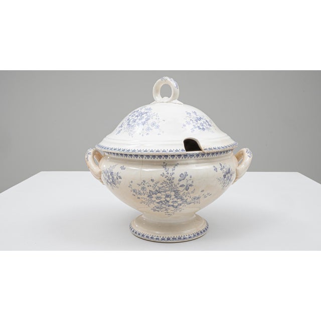 This 20th Century Dutch special edition porcelain tureen features a beautifully rounded, footed silhouette adorned with...