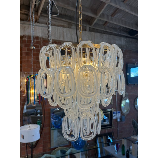 Angelo Mangiarotti 1970s Giogali Murano Glass Chandelier by Angelo Mangiarotti for Vistosi For Sale - Image 4 of 13