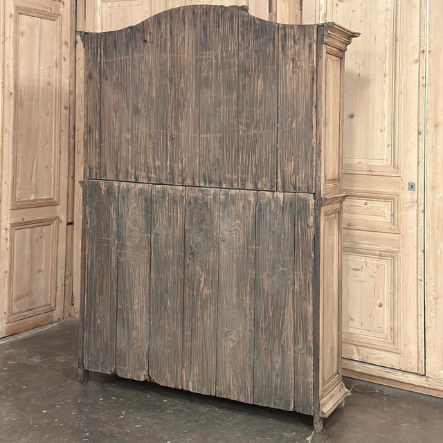 18th Century Rustic Belgian Regence Stripped Oak Bookcase Cabinet For Sale - Image 15 of 18