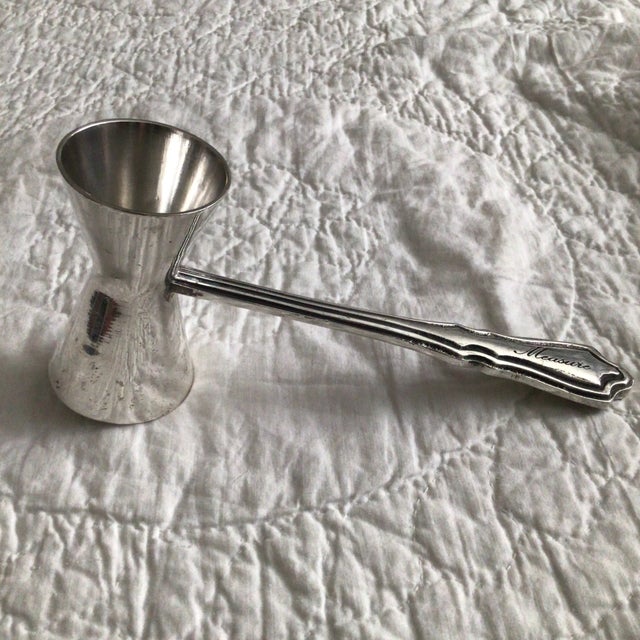 French Silver Double Jigger With Etched “Measure” on the Handle For Sale - Image 13 of 13