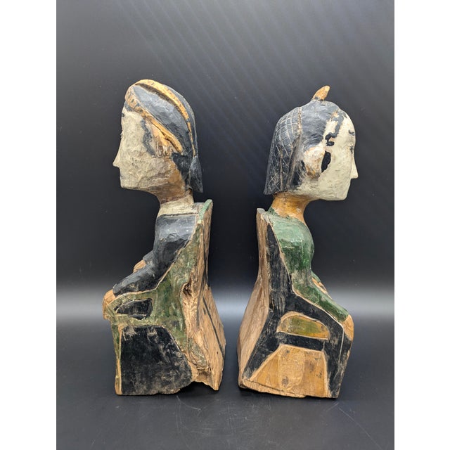 Printmaking Materials Antique Javanese Folk Art "Loro Blonyo" Wedding Statues For Sale - Image 7 of 9