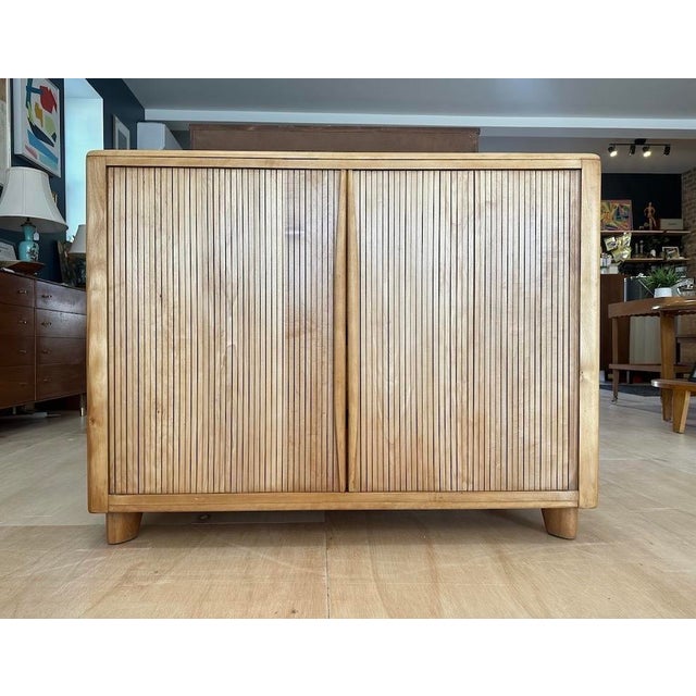 Heywood Wakefield 4-Drawer Tambour Chest/ Cabinet For Sale - Image 12 of 12