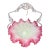 Cranberry Pink Silvercrest Ruffled Uranium Glass Antique Brides Basket For Sale