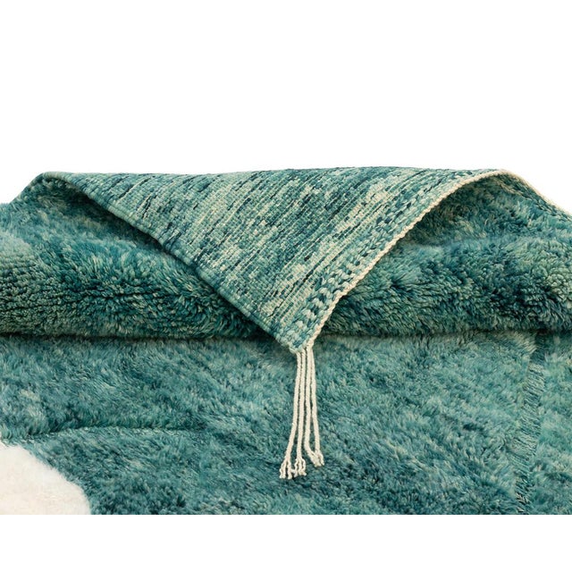 Premium Hand-Knotted Moroccan Wool Rug | 10'4" X 6'9" | One of a Kind For Sale - Image 13 of 14