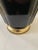 1980s Vintage Art Deco Nouveau Black Table Lamp With Fringe Shade For Sale - Image 5 of 8