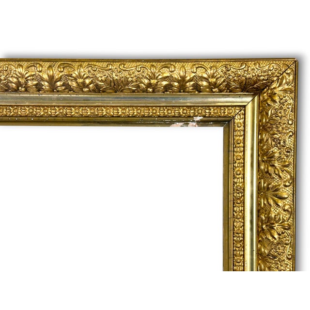 Early 20th Century Antique Wood and Gesso Giltwood Picture Frame For Sale - Image 5 of 9