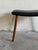 Plastic Danish Modern Teak Ottoman Footstool Black Vinyl Mid Century Scandinavian Stool For Sale - Image 7 of 7