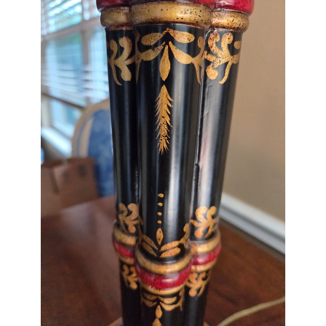 Wood Hollywood Regency Faux Bamboo by Oriental Accents Lamp For Sale - Image 7 of 16