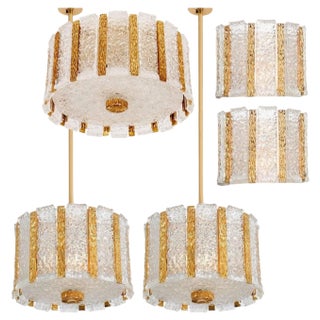 Gold-Plated Wall Sconces in the Style of Kalmar, 1960, Set of 2 For Sale
