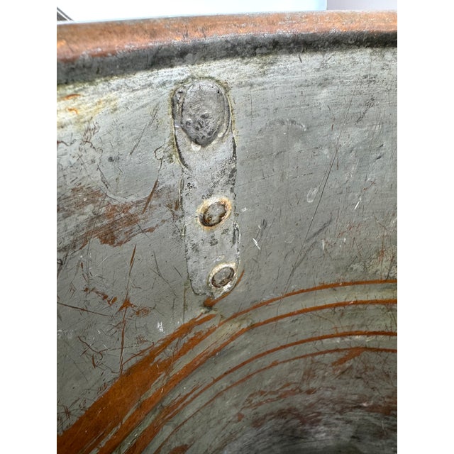 Copper Antique Copper Wash Boiler Decorative Vessel With Wood Handles, Circa 1900 For Sale - Image 8 of 10
