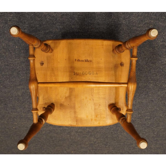 Ethan Allen Heirloom Nutmeg Maple Colonial Early American Arrow Back Dining Arm Chair 10-6060a For Sale - Image 9 of 11