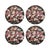 Festoon Flowers Vegan Leather Round Pebble Placemat, Set of 4 For Sale - Image 4 of 5